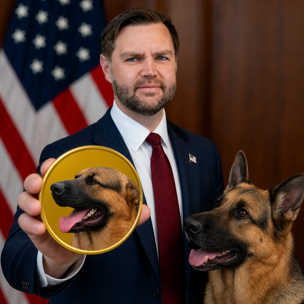 Vice President holding the Atlas gold coin