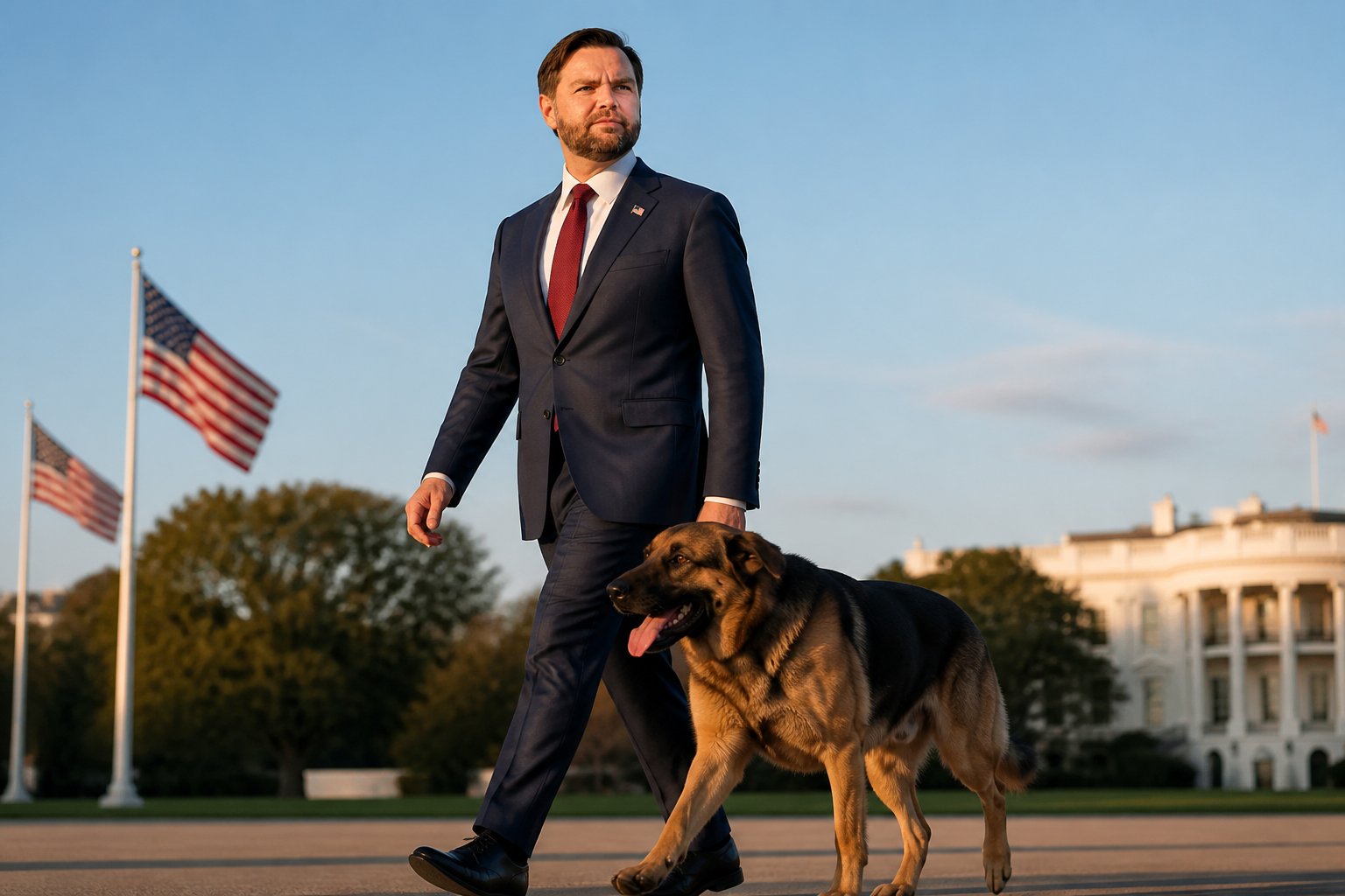 Atlas walking with the Vice President